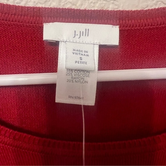PETITE SMALL J Jill true Red Scoop Neck
Lightweight Ribbed Sides Sweater - Picture 7 of 16